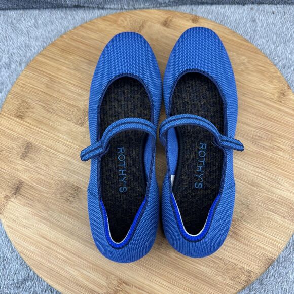 Rothy's Shoes Womens Size 5 Blue Mary Jane Flats Eco Knit Comfort Ballet - Picture 5 of 10